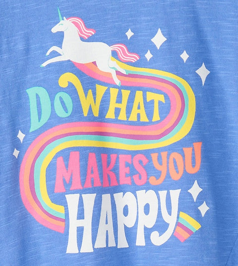 Hatley T-Shirt Einhorn Happy himmelblau