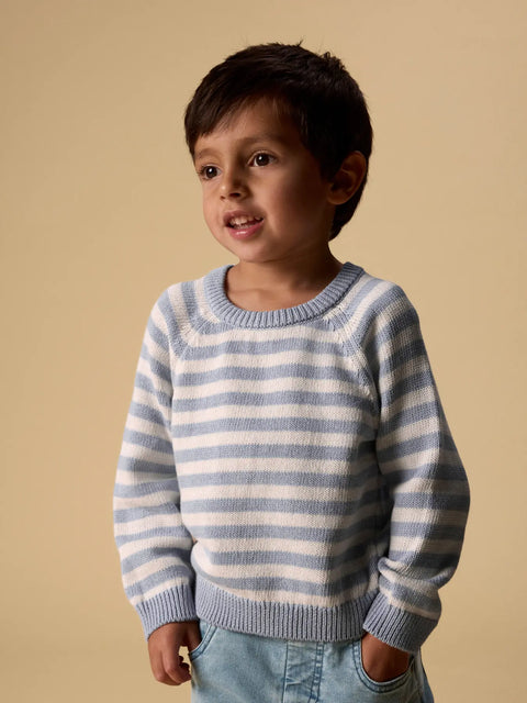 Lil' Atelier Strickpullover Streifen tradewinds/coconut milk