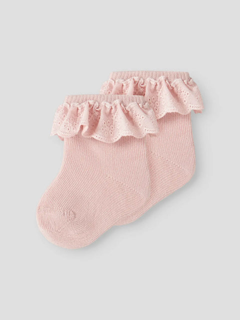 Lil' Atelier 2er Pack Rüschen Socken misty rose