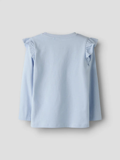 Name it Langarmshirt Glitzer Traumschloss hellblau