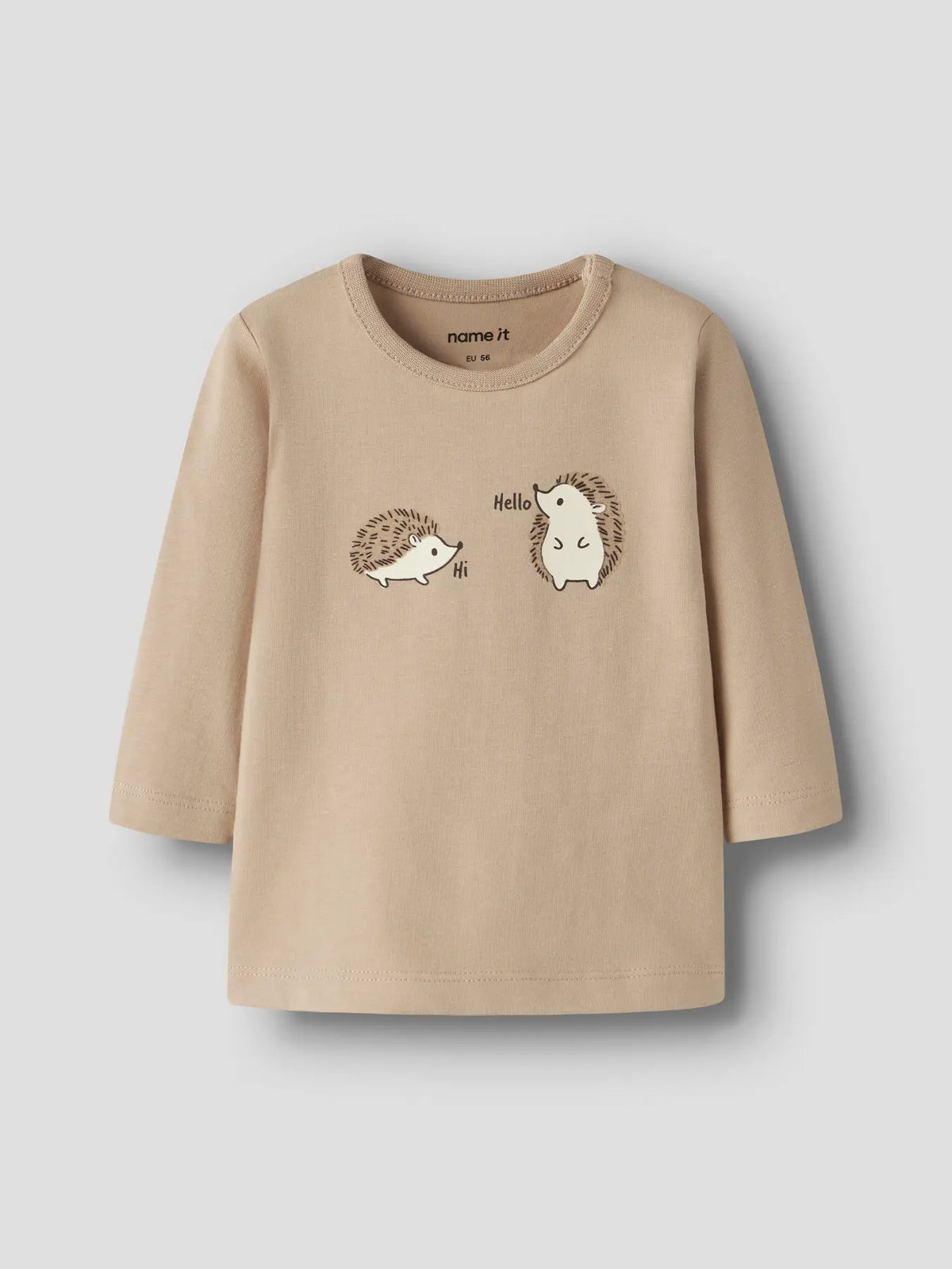 Name it Langarmshirt Igel sesame