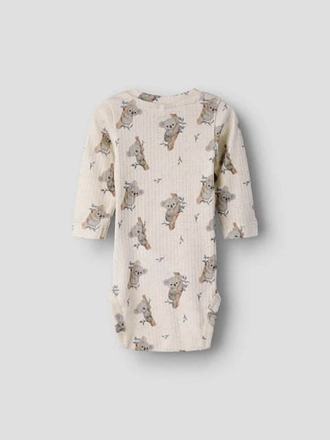 Name it Langarm Rib Body Koala beige meliert
