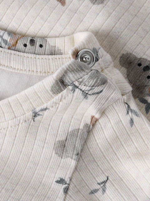 Name it Langarm Rib Body Koala beige meliert