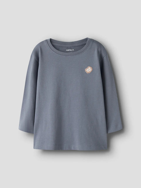Name it Langarmshirt Dino Kopf blaugrau