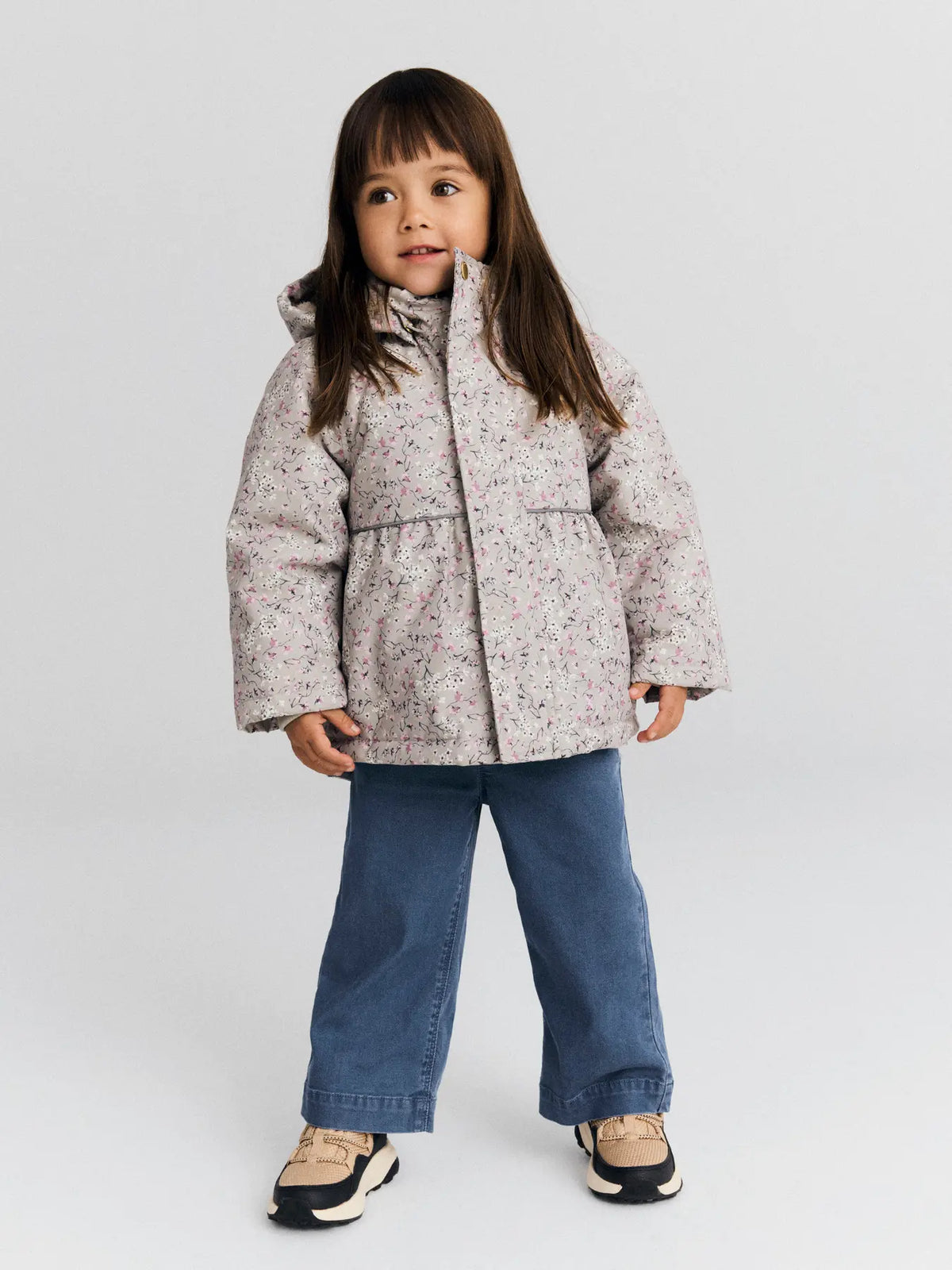 Name it Winterjacke Floral graubeige