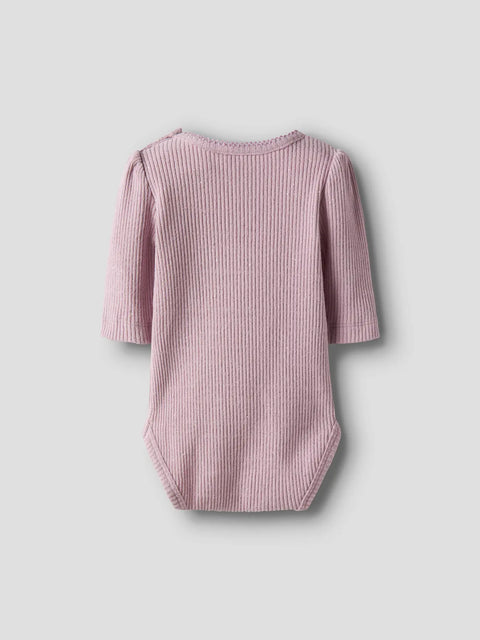 Name it Langarm Glitzer Body lilac