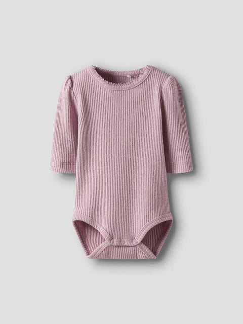 Name it Langarm Glitzer Body lilac