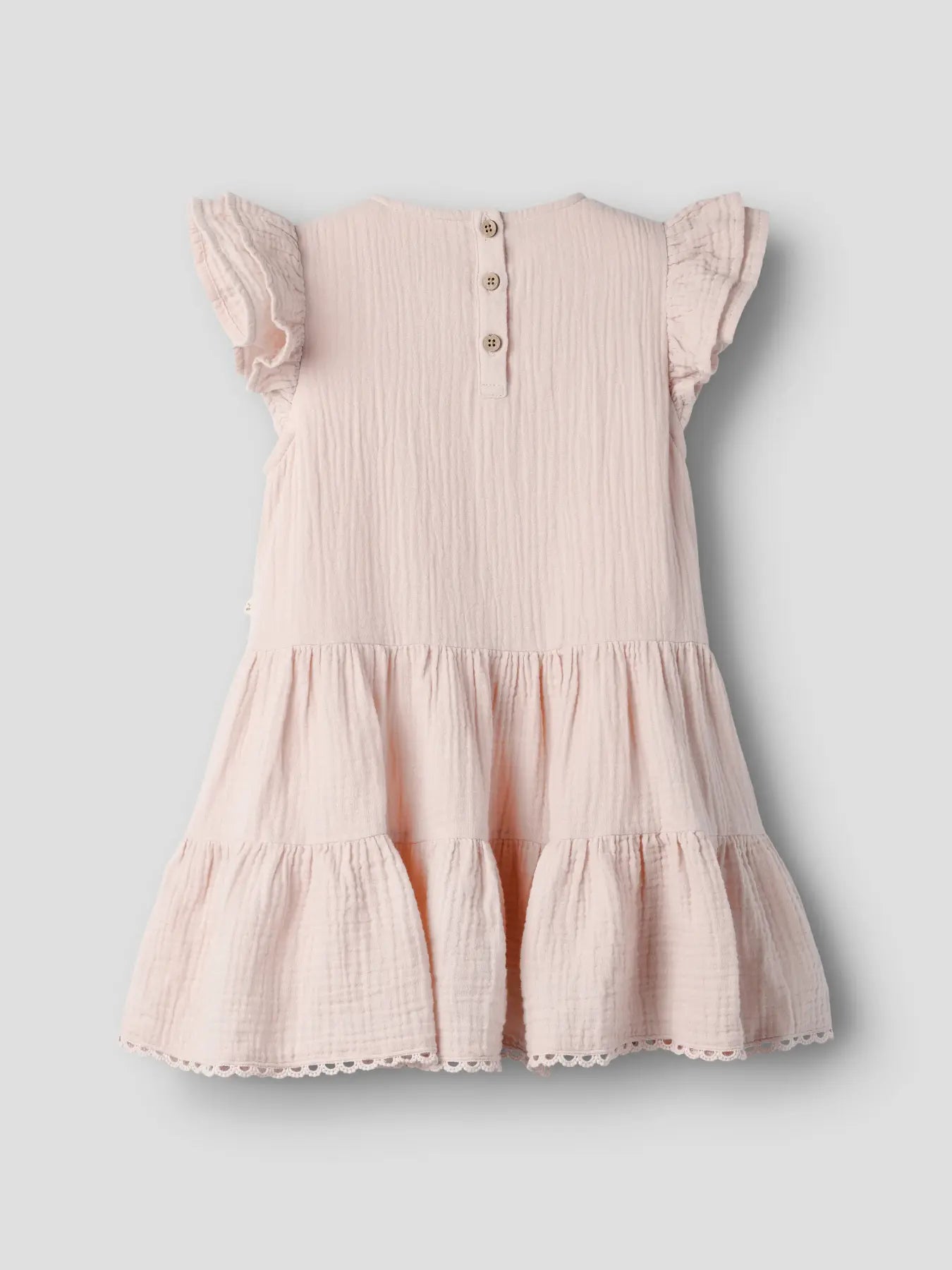 Lil' Atelier kurzarm Musselin Kleid peach whip