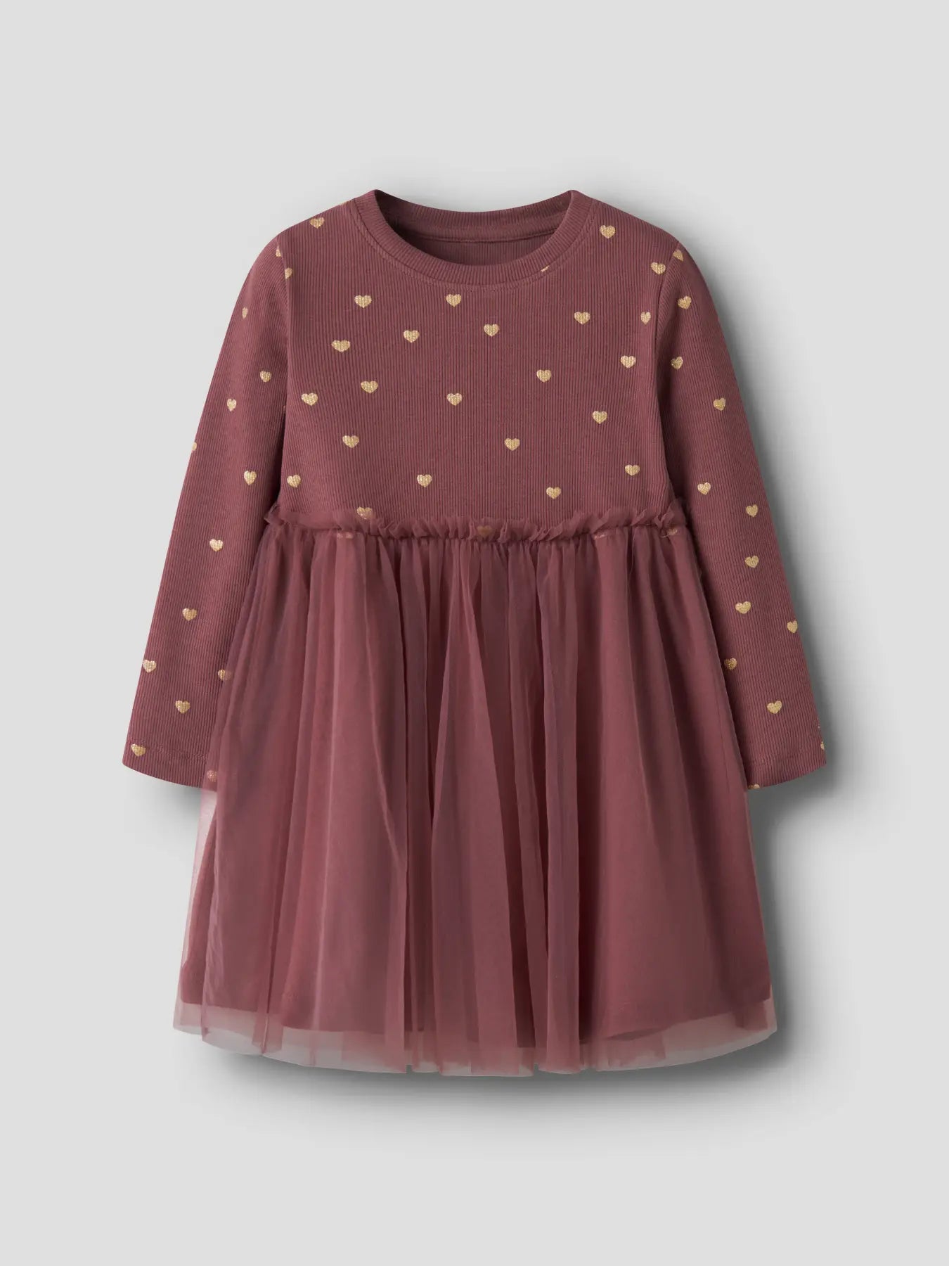 Name it Tüllkleid Glitzer Herzen wild ginger